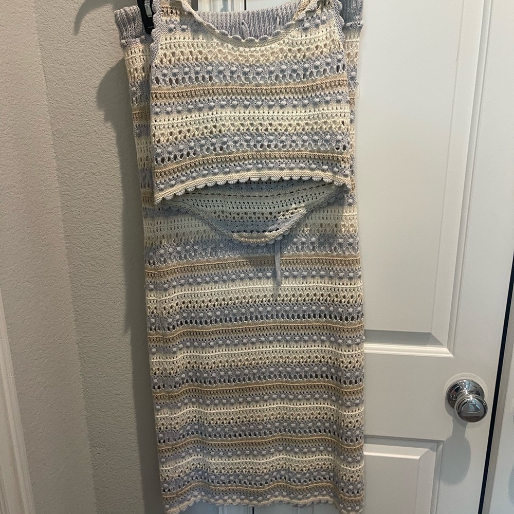 Striped Knit Two-Piece Set